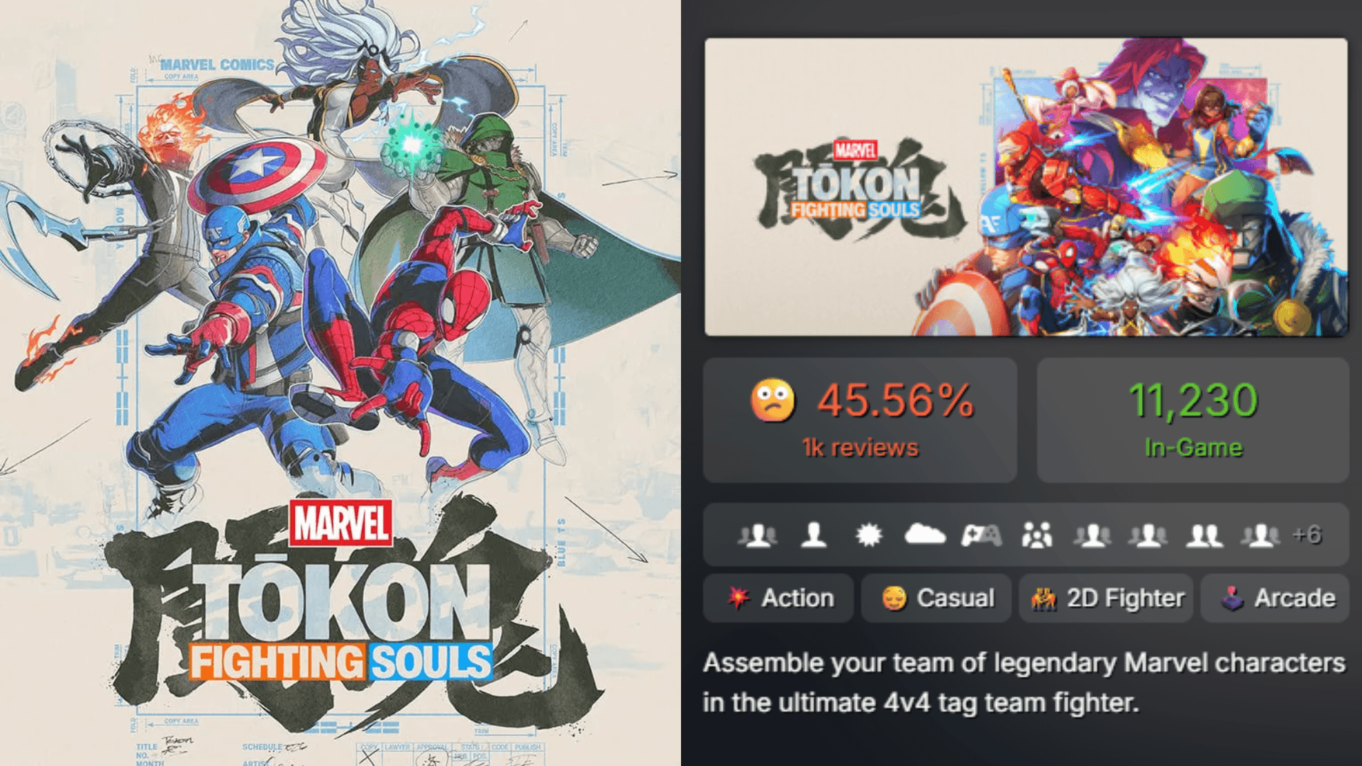Marvel Tōkon cae en reseñas "Mixtas" en Steam por el bloqueo de PSN en 132 países